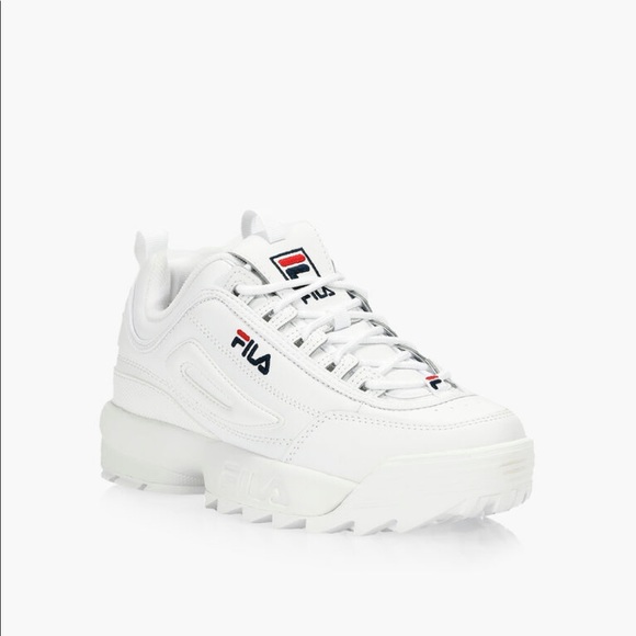 Fila Women's Disruptor II Premium Sneakers in White - Picture 1 of 7